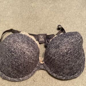 Size 38c Embraceable Push Up bra. Gray and white